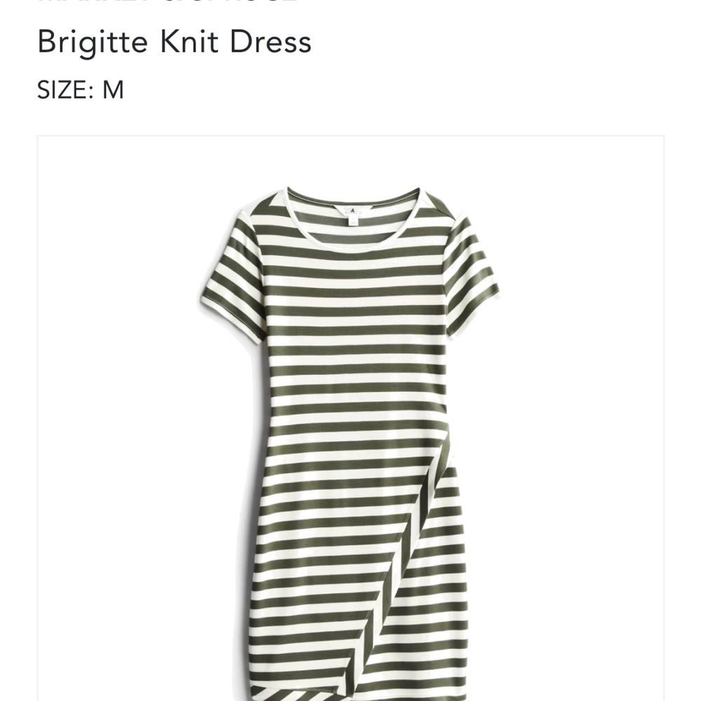 NWT!! Olive and white striped dress. Size medium.